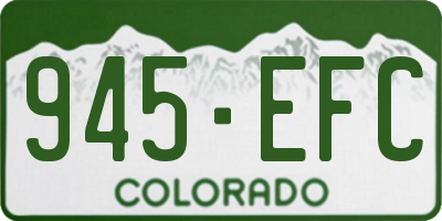 CO license plate 945EFC