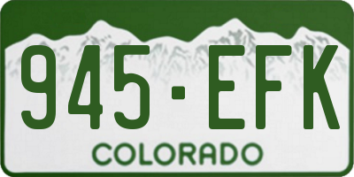 CO license plate 945EFK