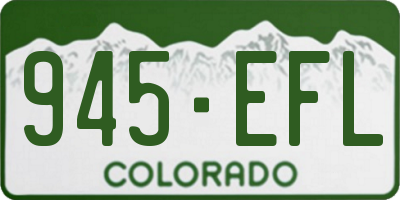 CO license plate 945EFL