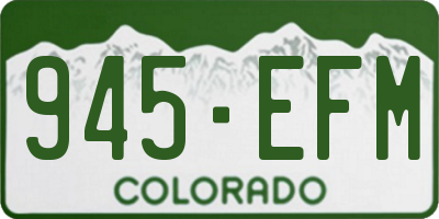 CO license plate 945EFM