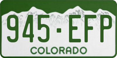 CO license plate 945EFP