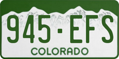CO license plate 945EFS