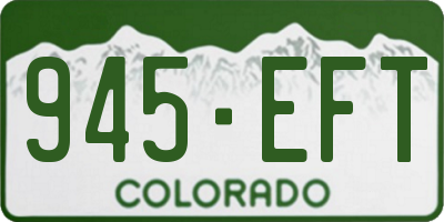 CO license plate 945EFT