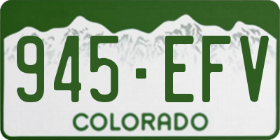 CO license plate 945EFV