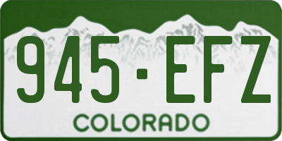 CO license plate 945EFZ