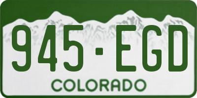CO license plate 945EGD