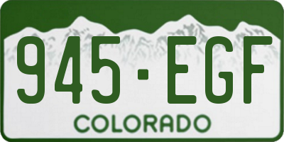 CO license plate 945EGF