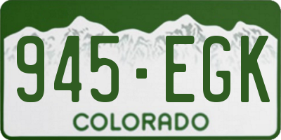 CO license plate 945EGK