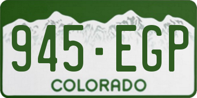 CO license plate 945EGP