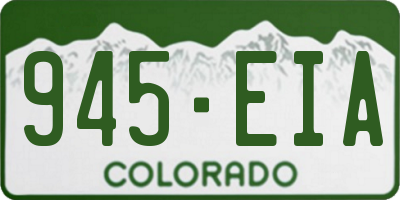 CO license plate 945EIA