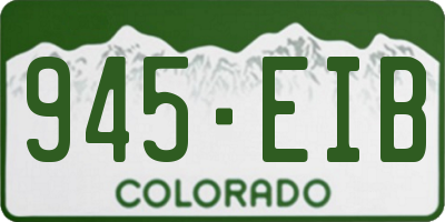 CO license plate 945EIB