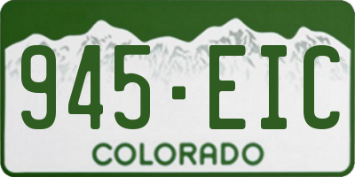 CO license plate 945EIC