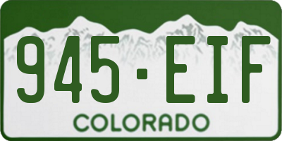 CO license plate 945EIF