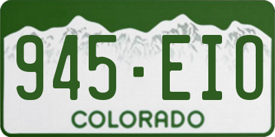 CO license plate 945EIO