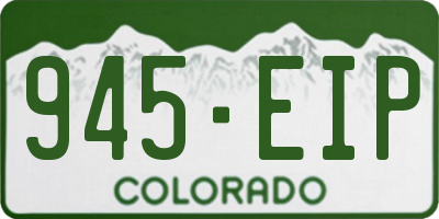 CO license plate 945EIP