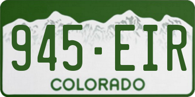 CO license plate 945EIR