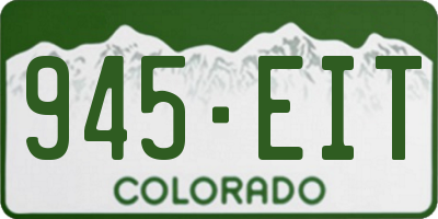 CO license plate 945EIT