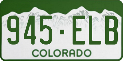 CO license plate 945ELB