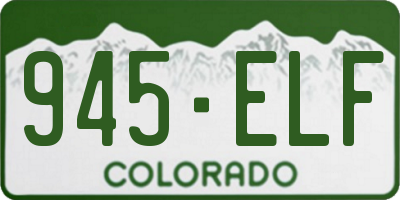 CO license plate 945ELF