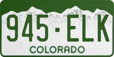 CO license plate 945ELK