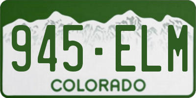 CO license plate 945ELM
