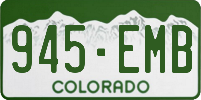 CO license plate 945EMB