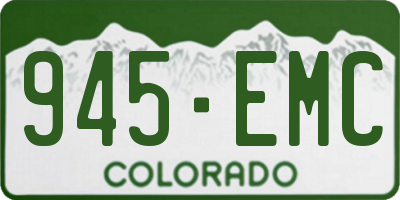 CO license plate 945EMC