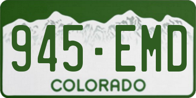 CO license plate 945EMD