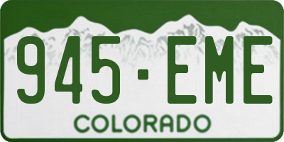 CO license plate 945EME