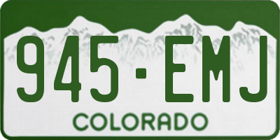 CO license plate 945EMJ
