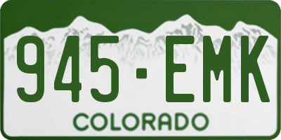 CO license plate 945EMK