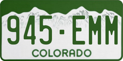 CO license plate 945EMM