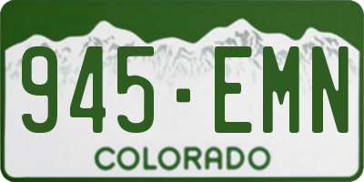 CO license plate 945EMN