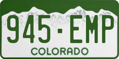CO license plate 945EMP