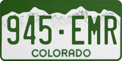 CO license plate 945EMR