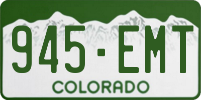 CO license plate 945EMT