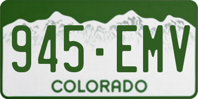 CO license plate 945EMV