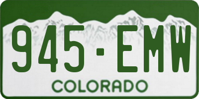 CO license plate 945EMW