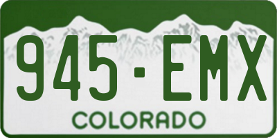 CO license plate 945EMX