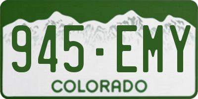 CO license plate 945EMY