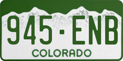 CO license plate 945ENB