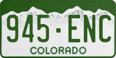CO license plate 945ENC