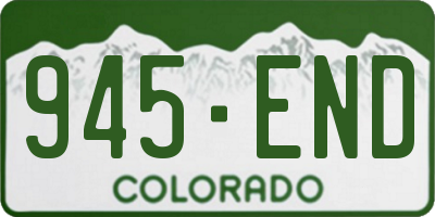 CO license plate 945END