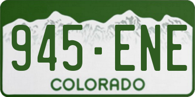 CO license plate 945ENE