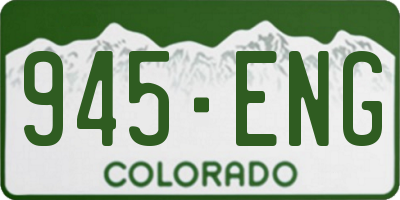 CO license plate 945ENG