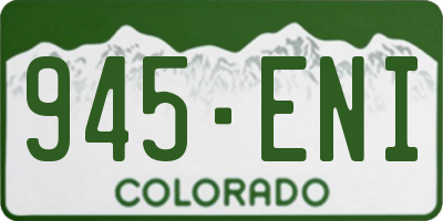 CO license plate 945ENI