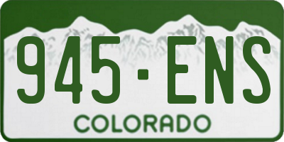 CO license plate 945ENS