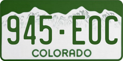 CO license plate 945EOC