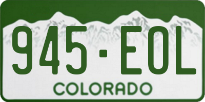 CO license plate 945EOL