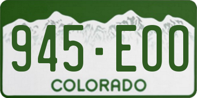 CO license plate 945EOO